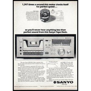 1979 Sanyo RS5350 Stereo Cassette Deck Tape Player Vintage Print Ad Wall Art